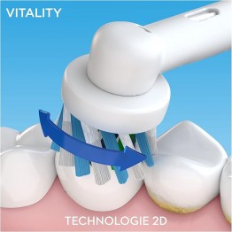 Oral-B VITALITY 100 CROSS ACTION 多動向充電電動牙刷 (清純白) \\CrossAction多動向交叉刷頭，更能深入牙縫間的牙齒表面//